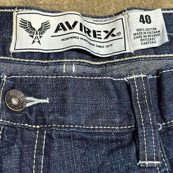 Avirex Men's Blue and‎ Green Shorts - Picture 4 of 8
